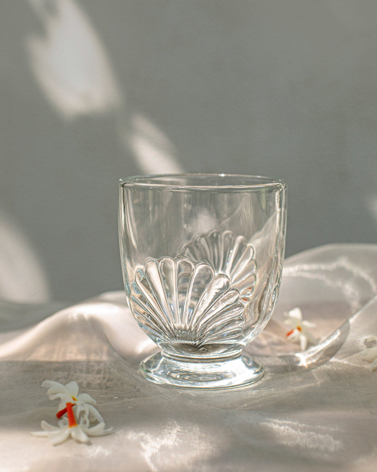 Mahi Goblet with a scalloped bowl on a footed base.