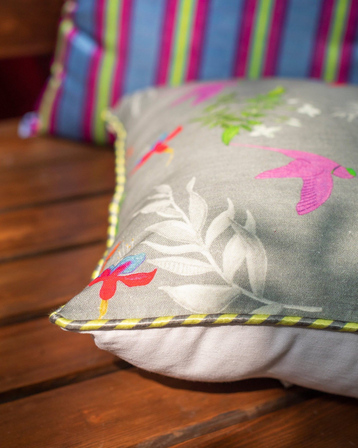 Botanical Cushion Cover - Grey