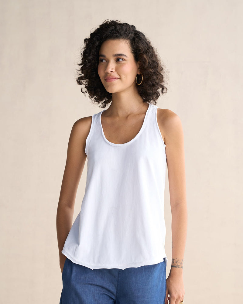 Ukiyo Racerback Tank - White