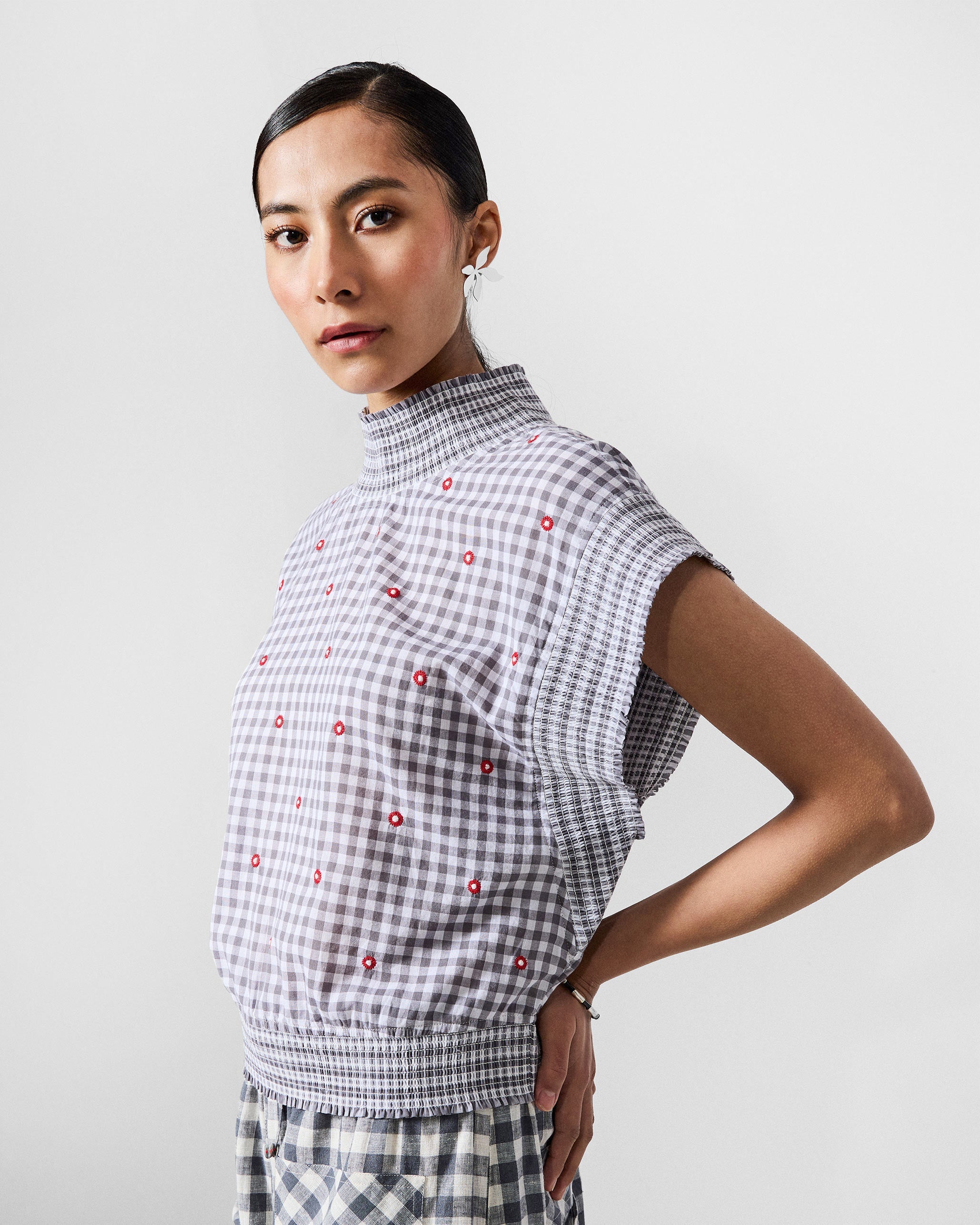 The Lehar Top Set - Grey & White