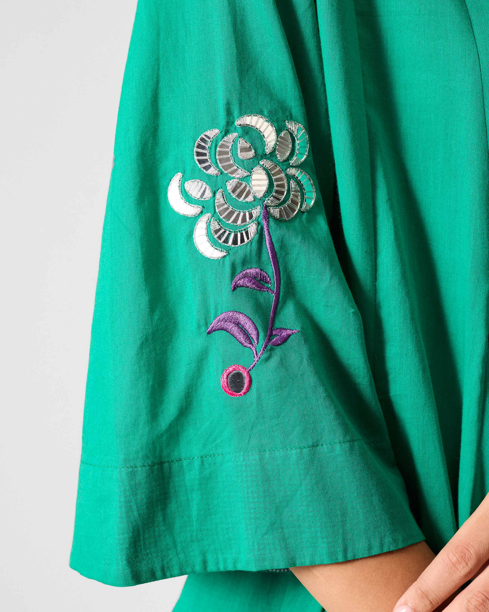 The Gusset Long Kurta Set - Green