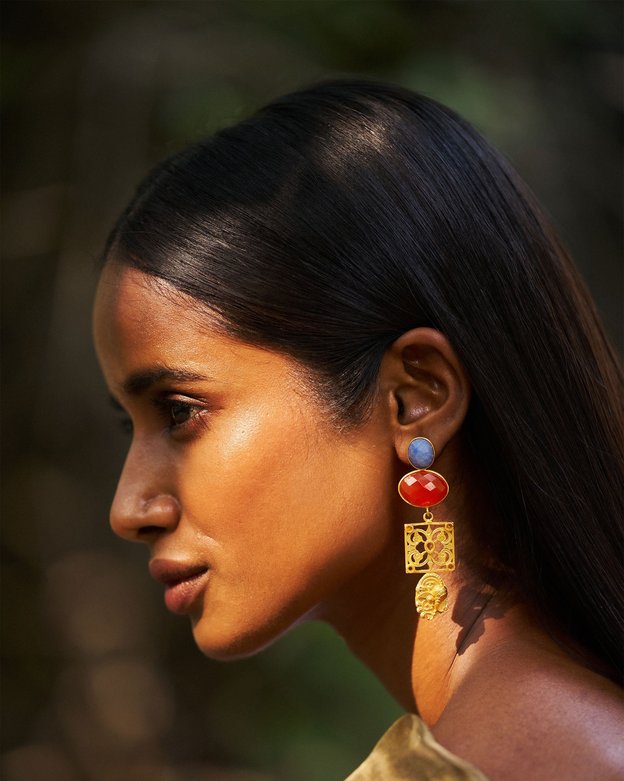 Sitara Jali Earrings - Gold