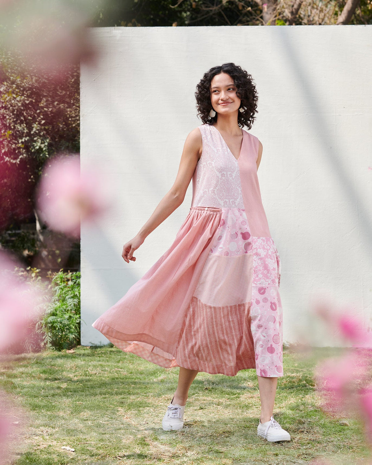 Patchwork Dress - Pink