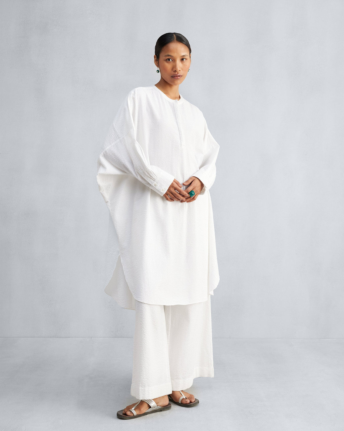 The Lazy Sunday Tunic Set - White