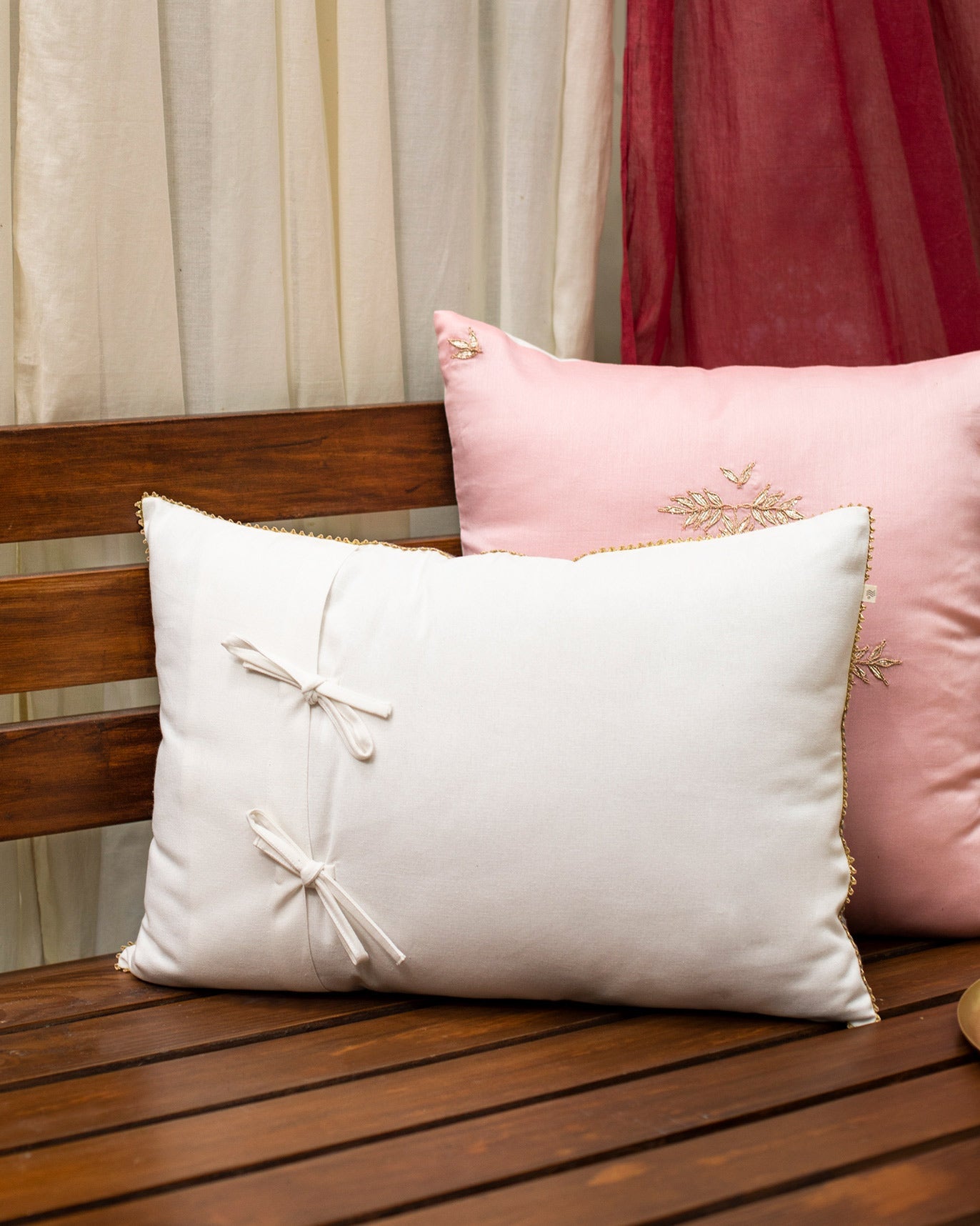 Chevron Chanderi Cushion Cover