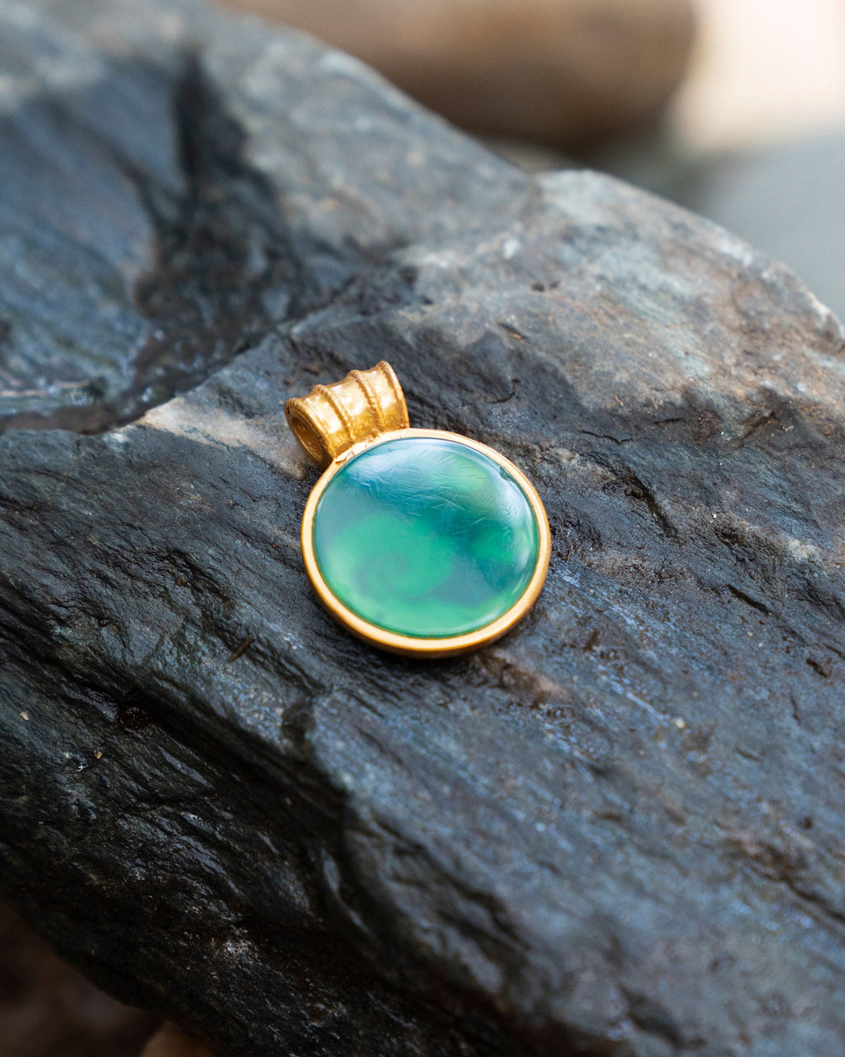 Gush Water Sign Charm - Aqua & Gold