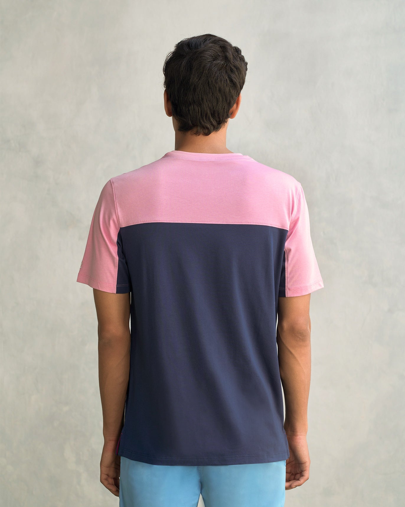 Everyday Crew Neck T-shirt - Navy & Pink