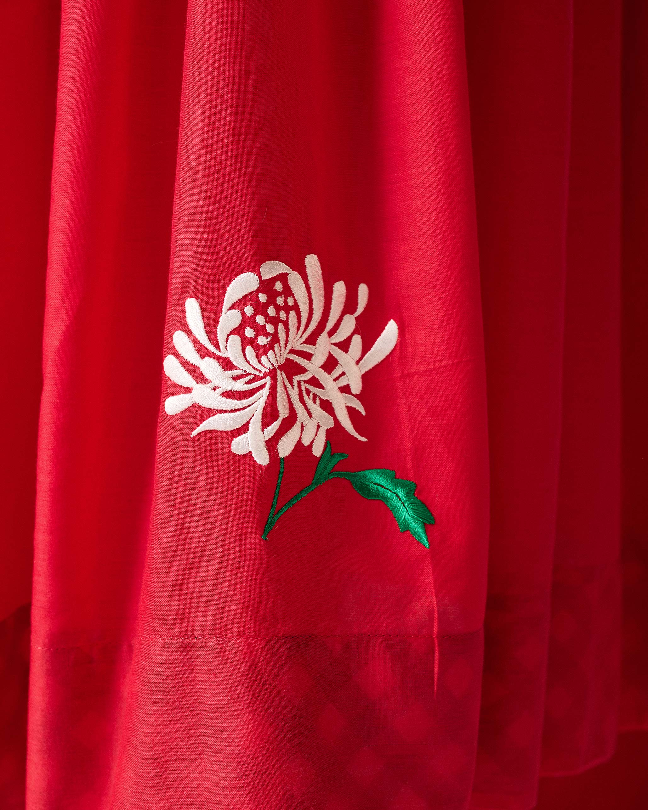 The Fit & Flare Angrakha Set - Red & Ivory Embroidered