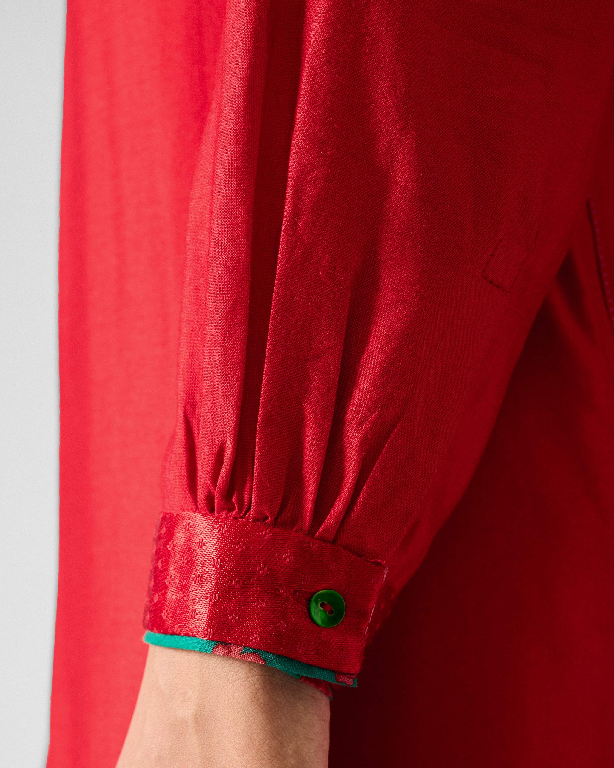 The Chaand Kurta Set- Red & Ivory