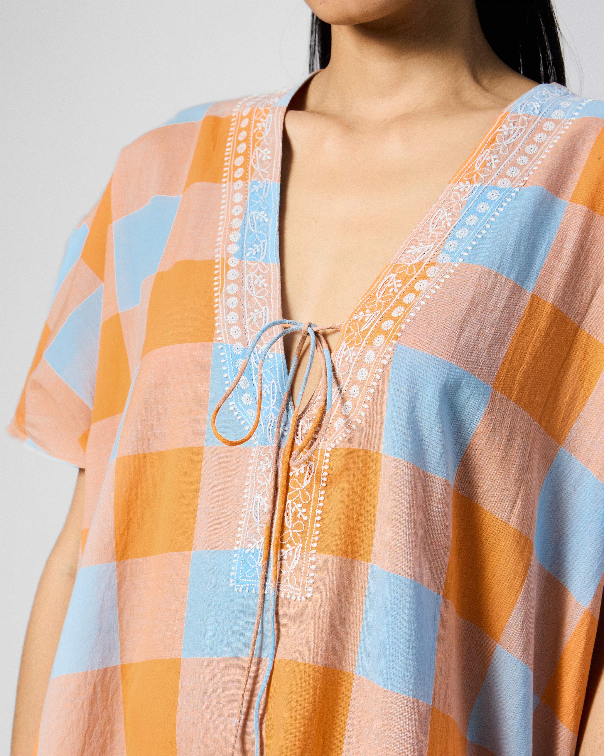 The Vaya Kaftan Set - Orange & White