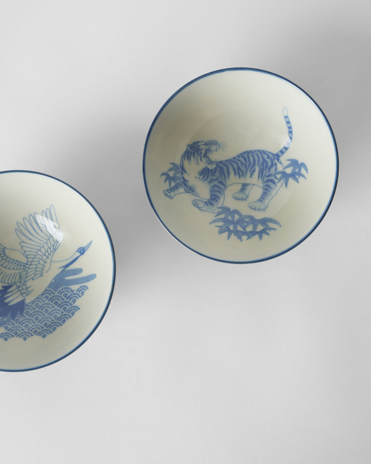 Crane & Tiger Bowl Set of 2 - Blue