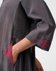 The Lama Set - Charcoal & Watermelon Embroidered