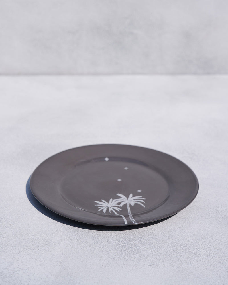 Swaying Palm Quarter Plate - Charcoal