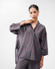 The Cirrus Set - Charcoal & Watermelon Embroidered