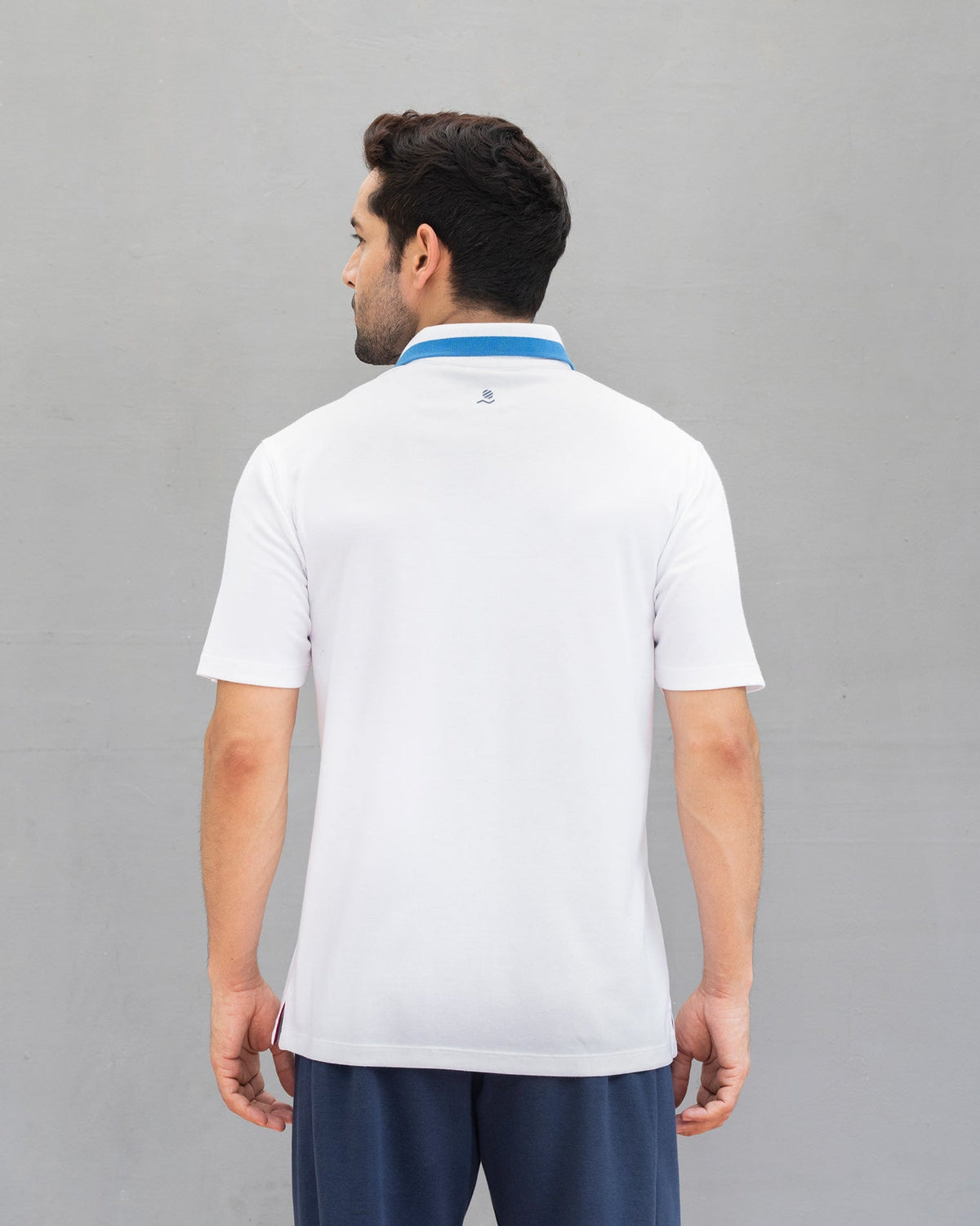 Nico Tennis Polo T-shirt - White & Blue