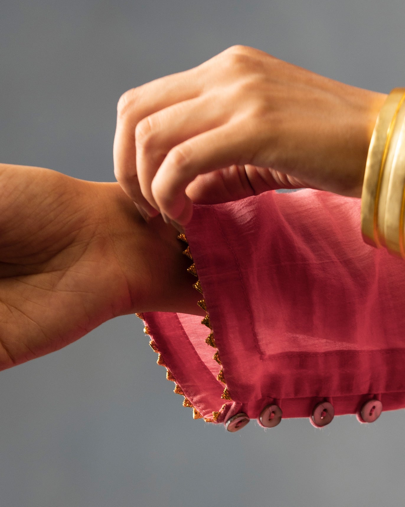 Side Slit Kurta & Basic Pyjamas - Deep Pink