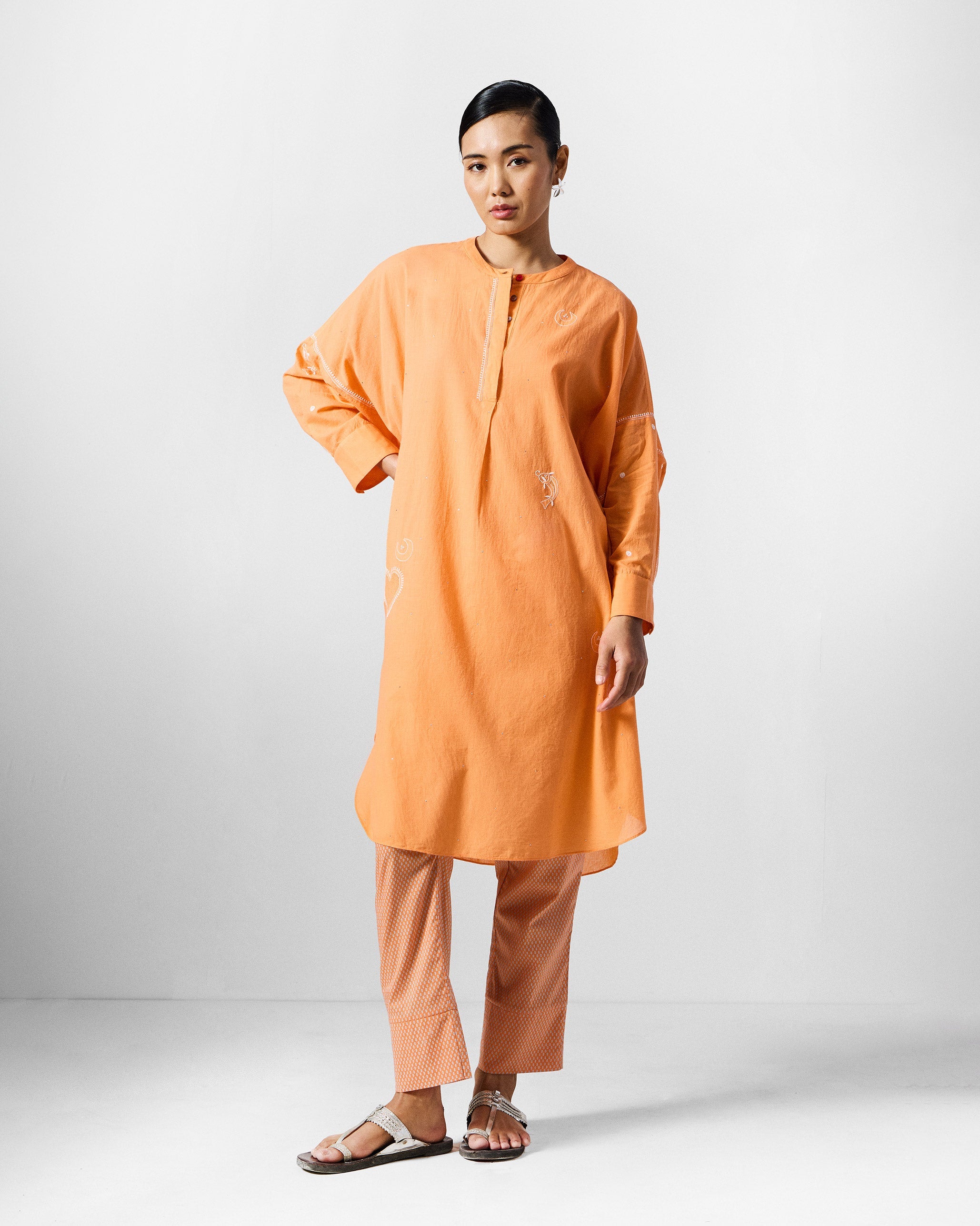 The Lazy Sunday Tunic Set - Orange