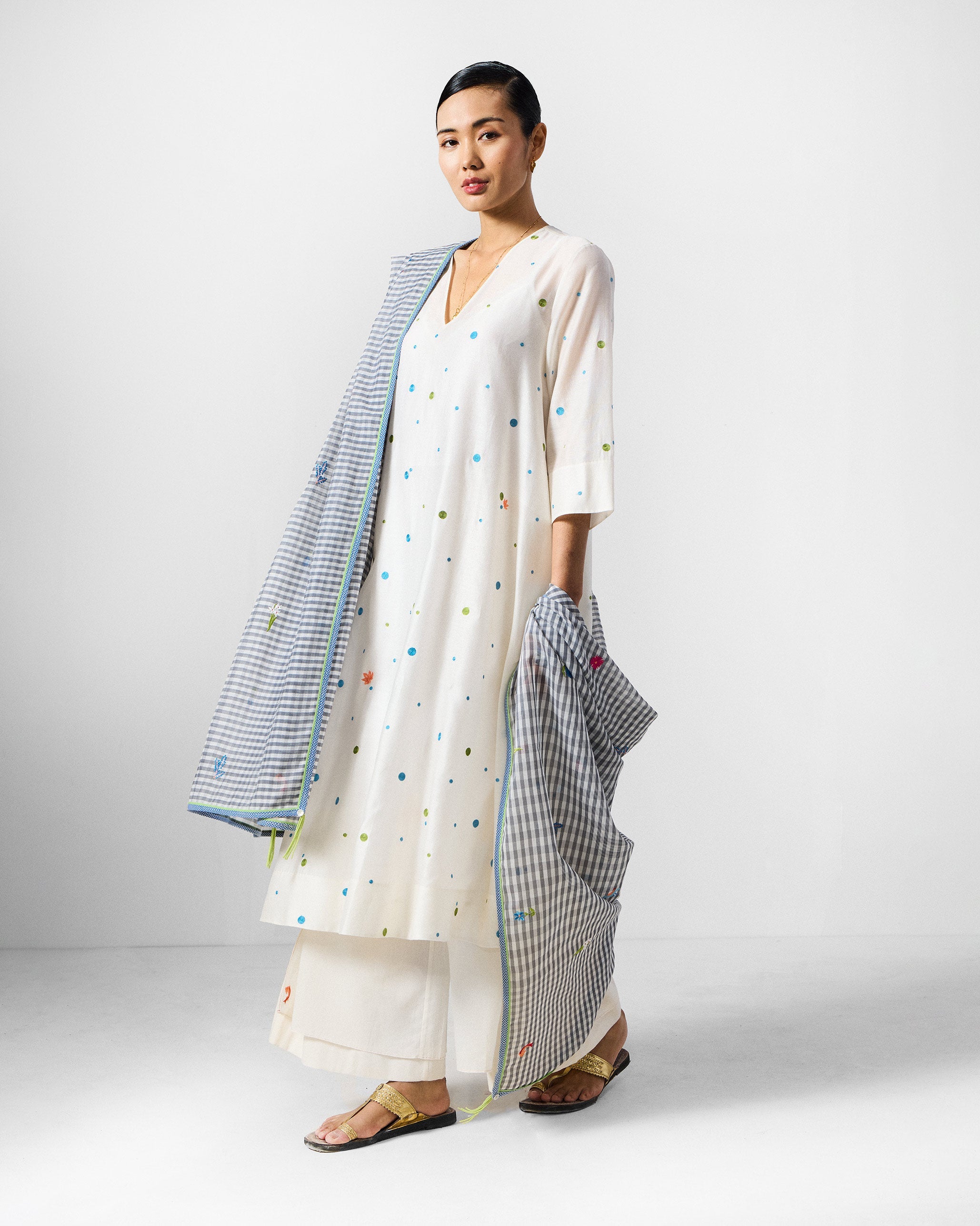The Meadow Kurta Set - Ivory