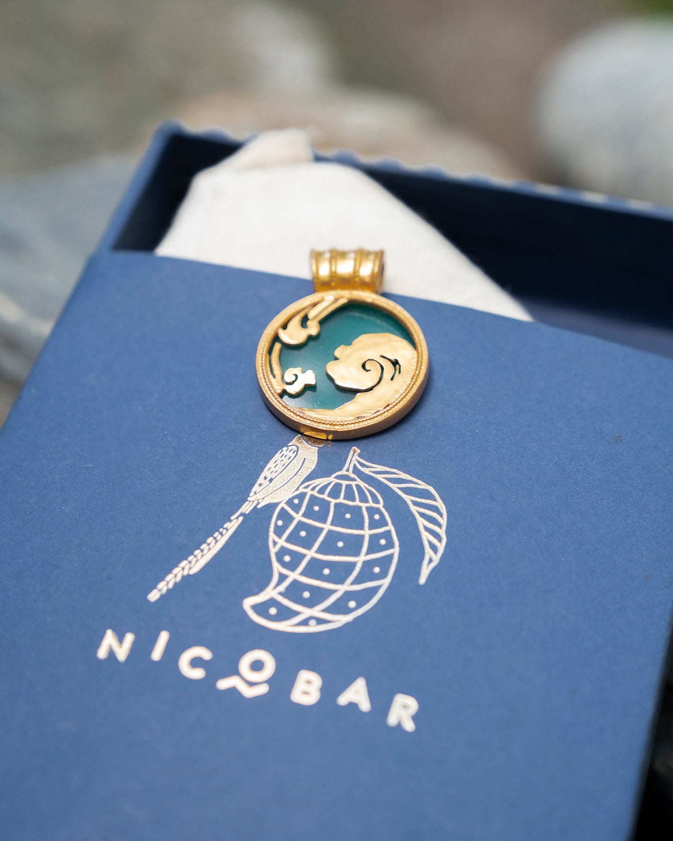 Gush Water Sign Charm - Aqua & Gold