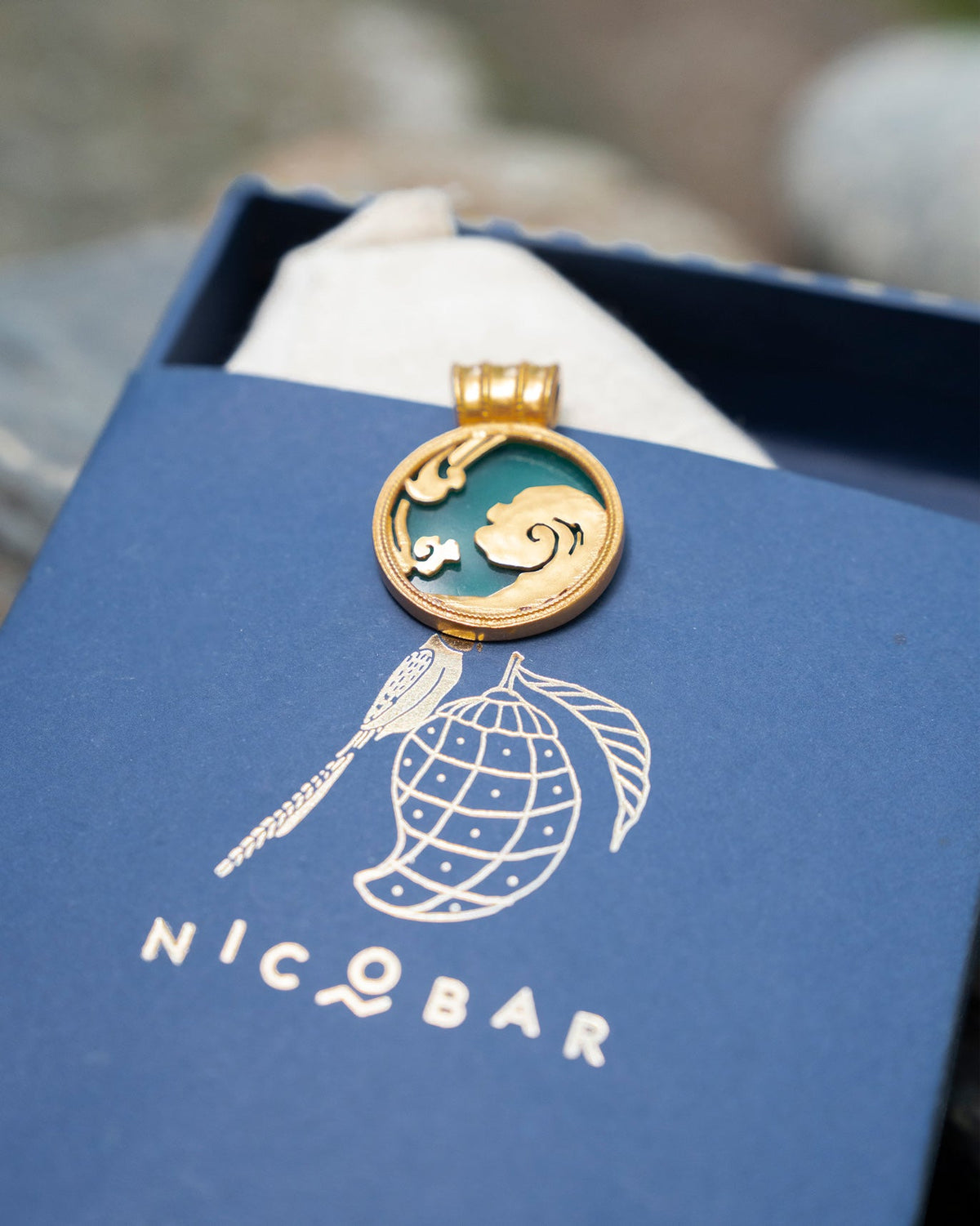 Gush Water Sign Charm - Aqua & Gold