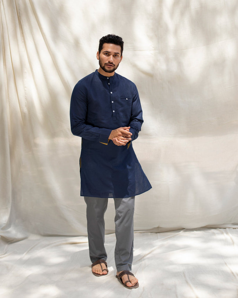 Pondicherry Kurta - Indigo