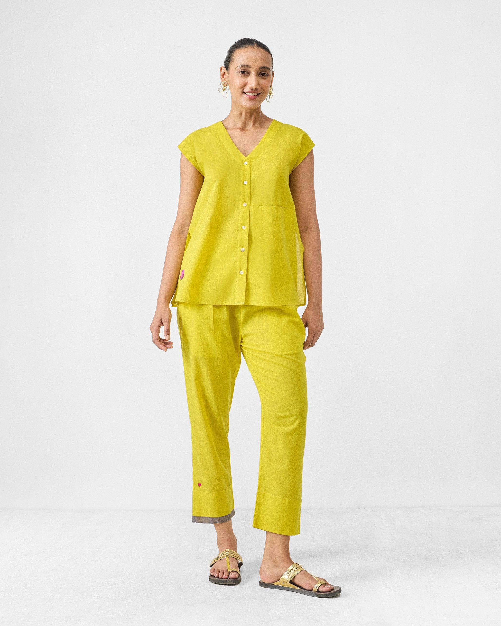 Pocket Top Set - Chartreuse