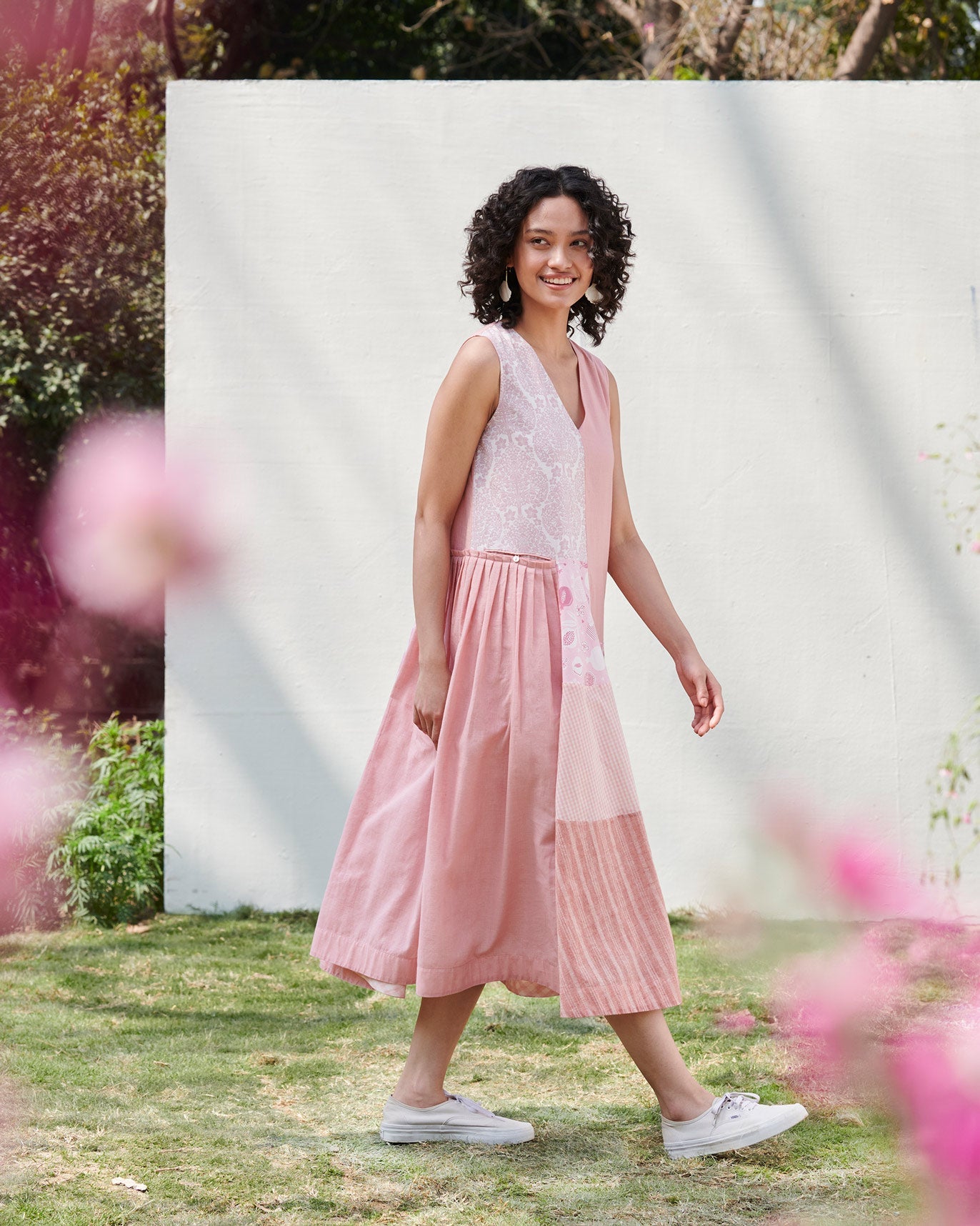 Patchwork Dress - Pink