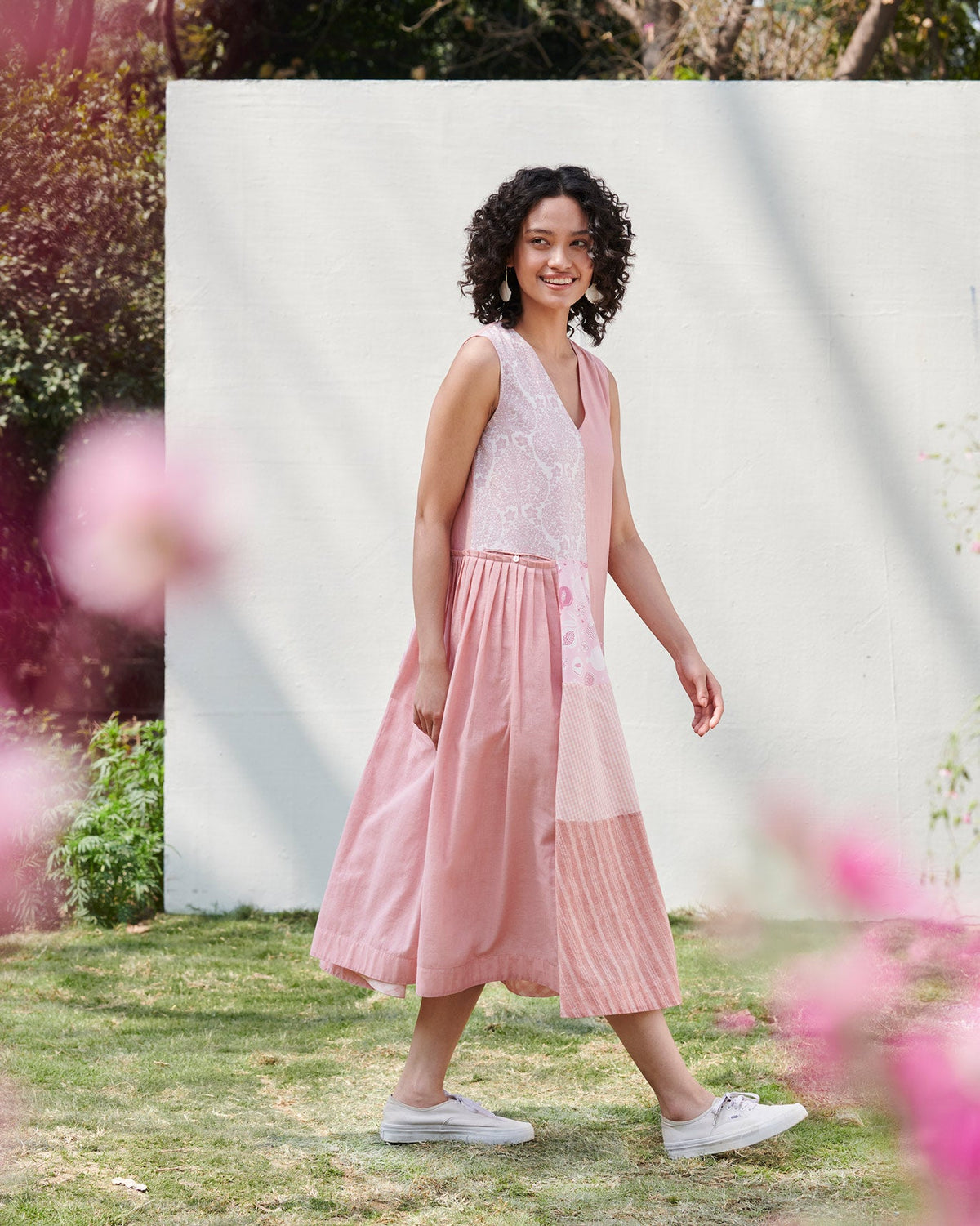 Patchwork Dress - Pink