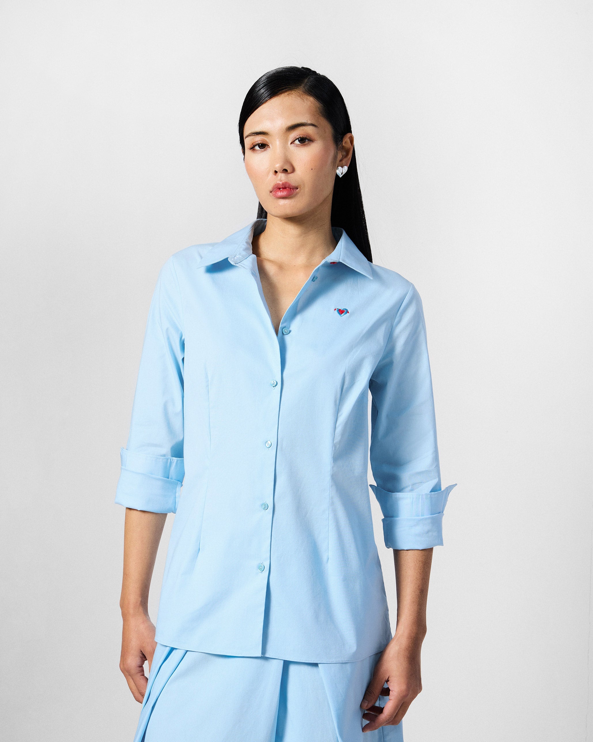 The Ela Shirt Set - Ice Blue