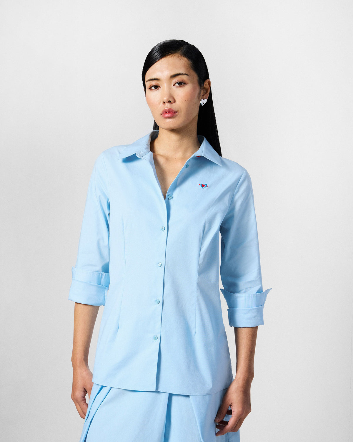 The Ela Shirt Set - Ice Blue