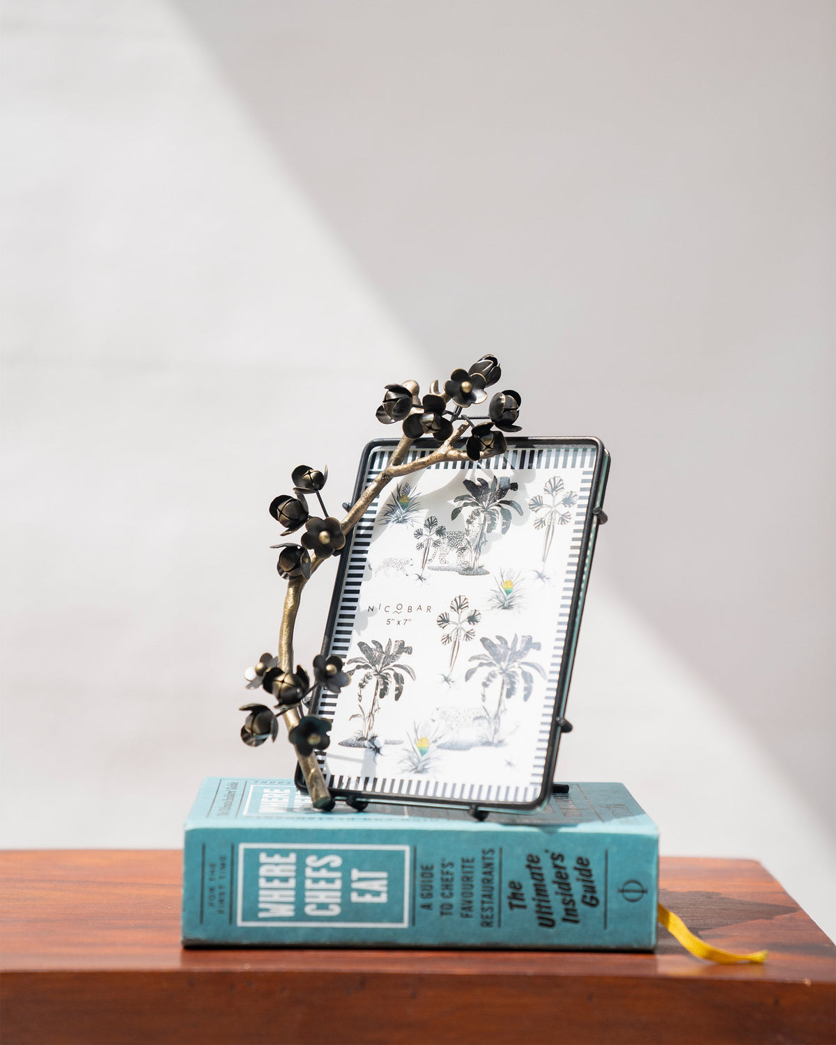 Wildflower Photo Frame standing upright with its palm print visible.