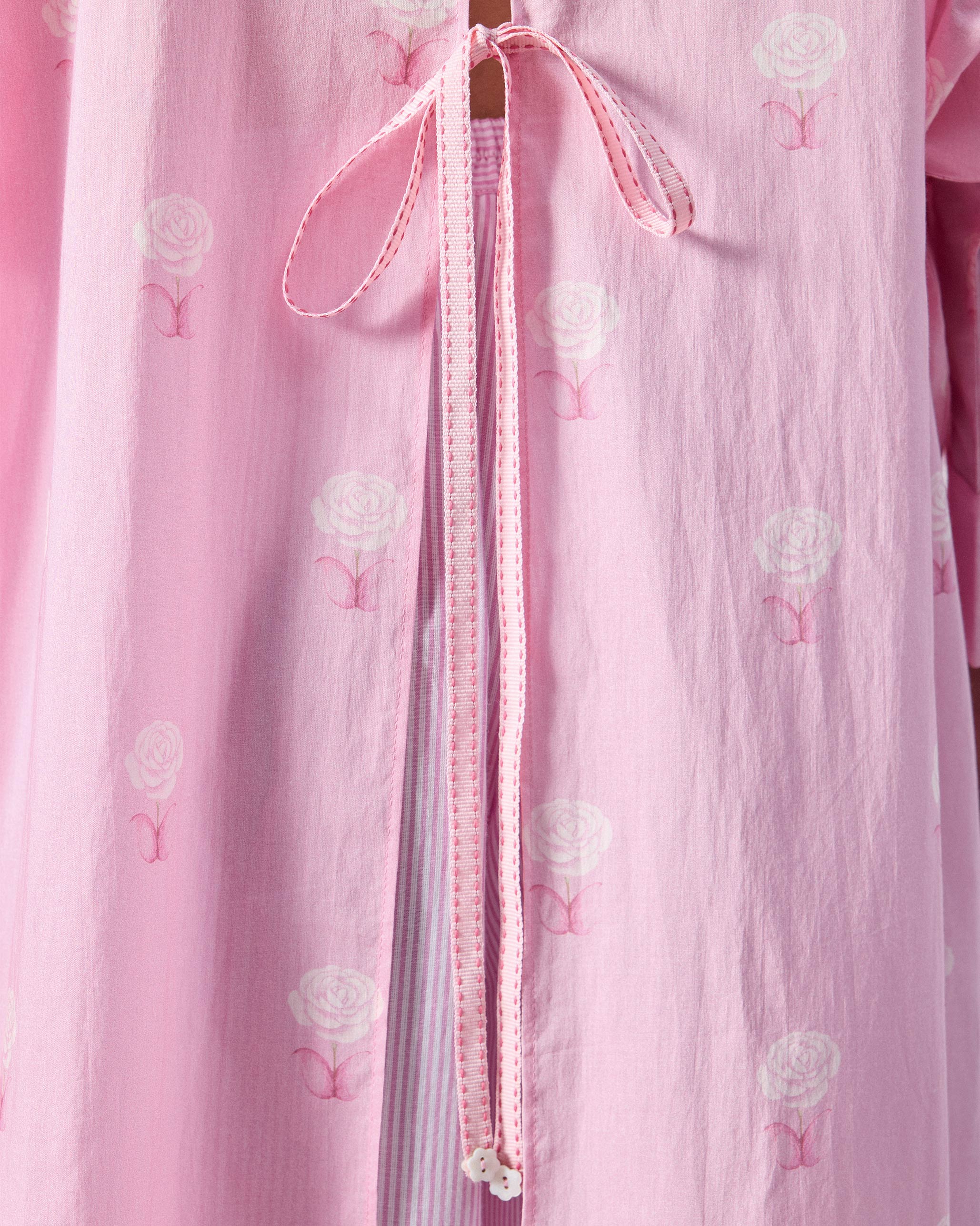 The Raha Slit Back Tunic Set - Pink & White