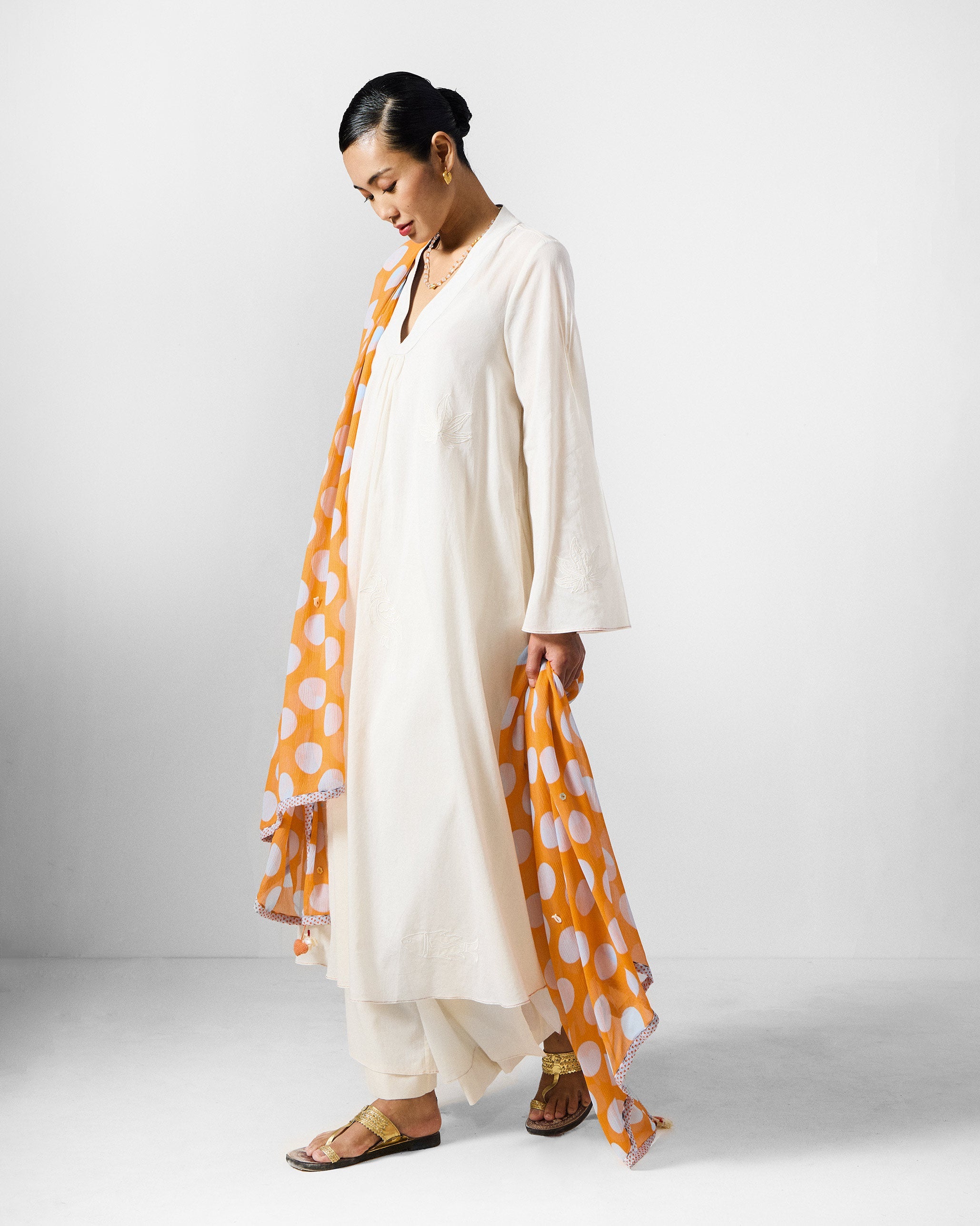 The Mirai Kurta Set - Ivory