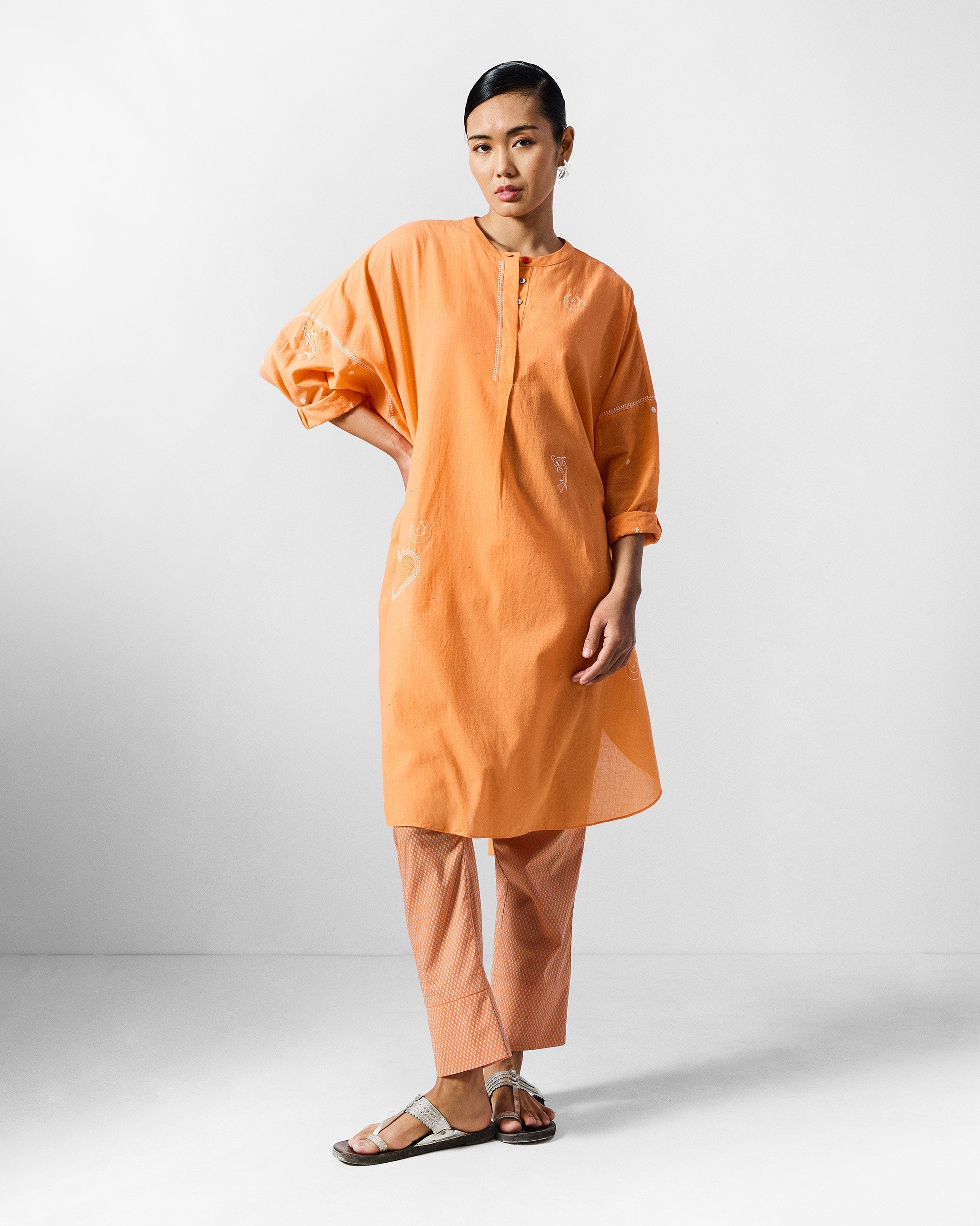 The Lazy Sunday Tunic Set - Orange