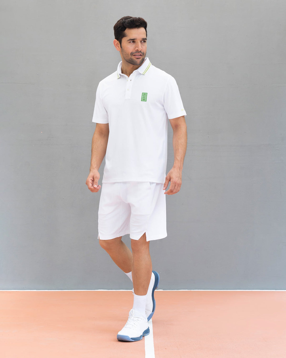 Nico Tennis Polo T-shirt - White & Green