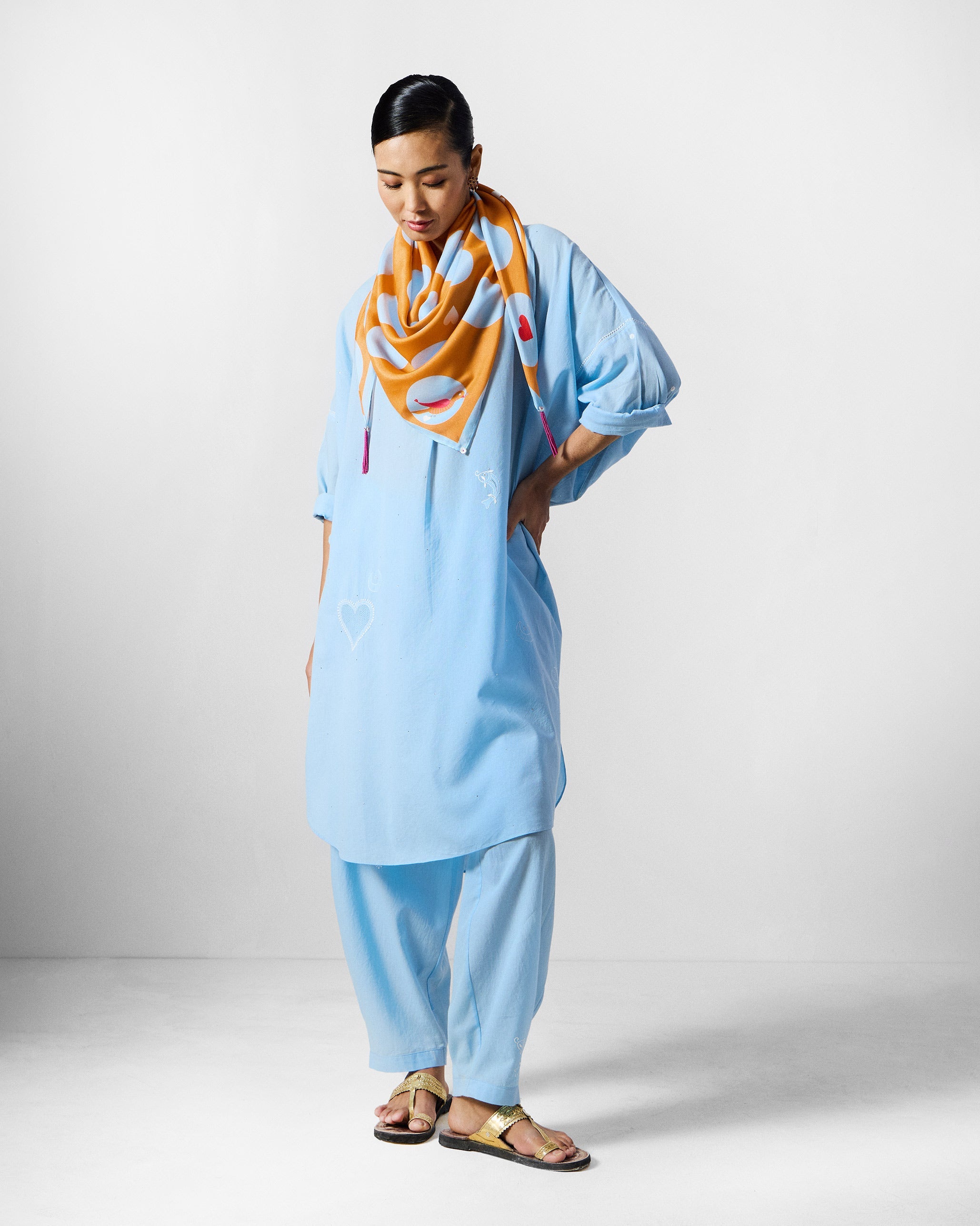 The Lazy Sunday Tunic Set - Ice Blue