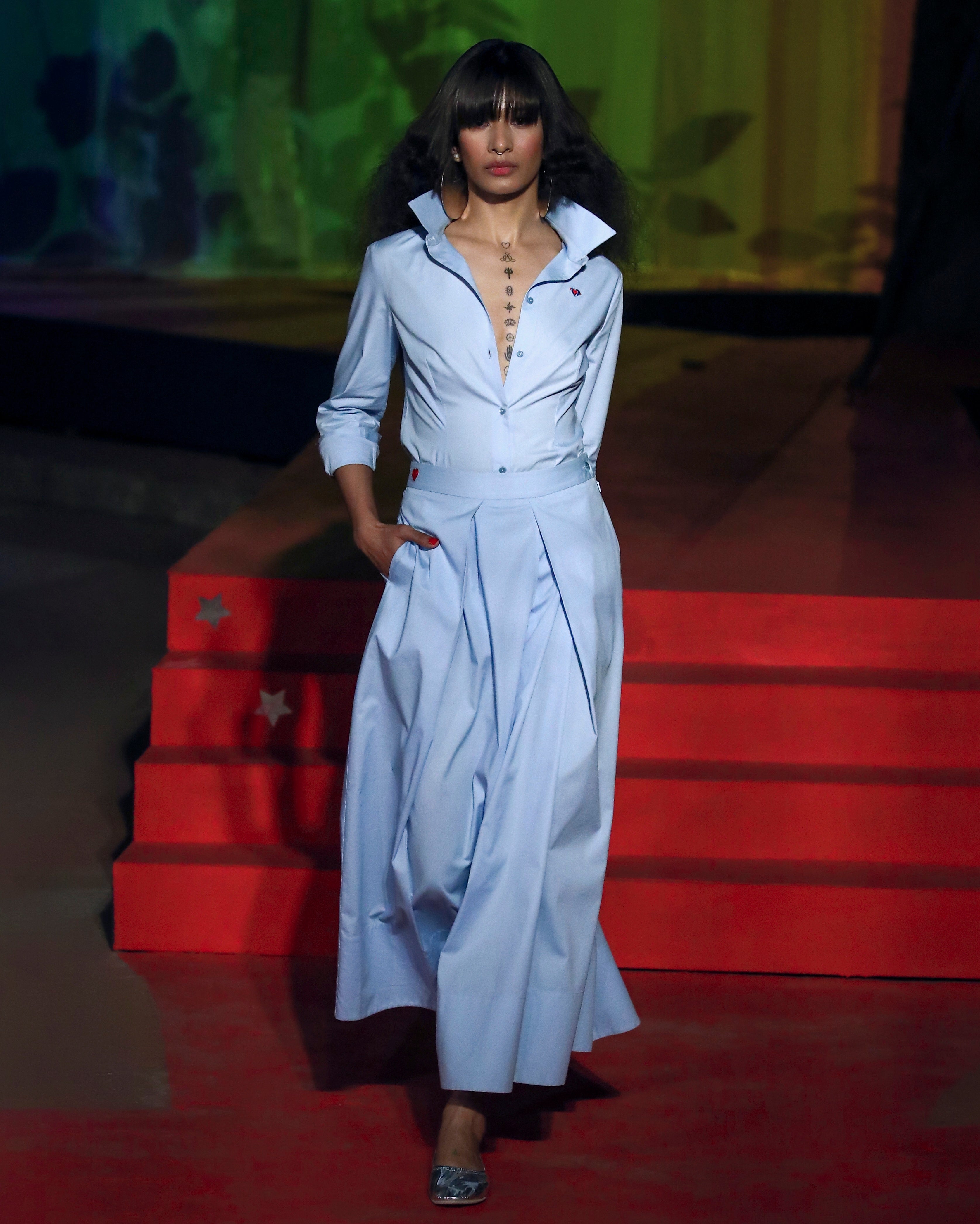 The Ela Shirt Set - Ice Blue