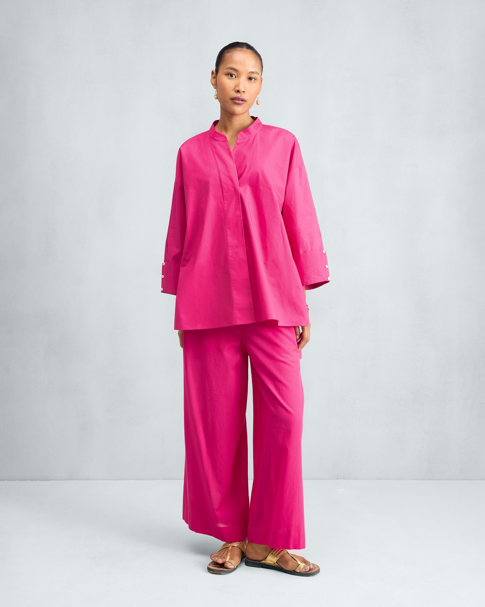 The Cirrus Shirt Set - Fuchsia