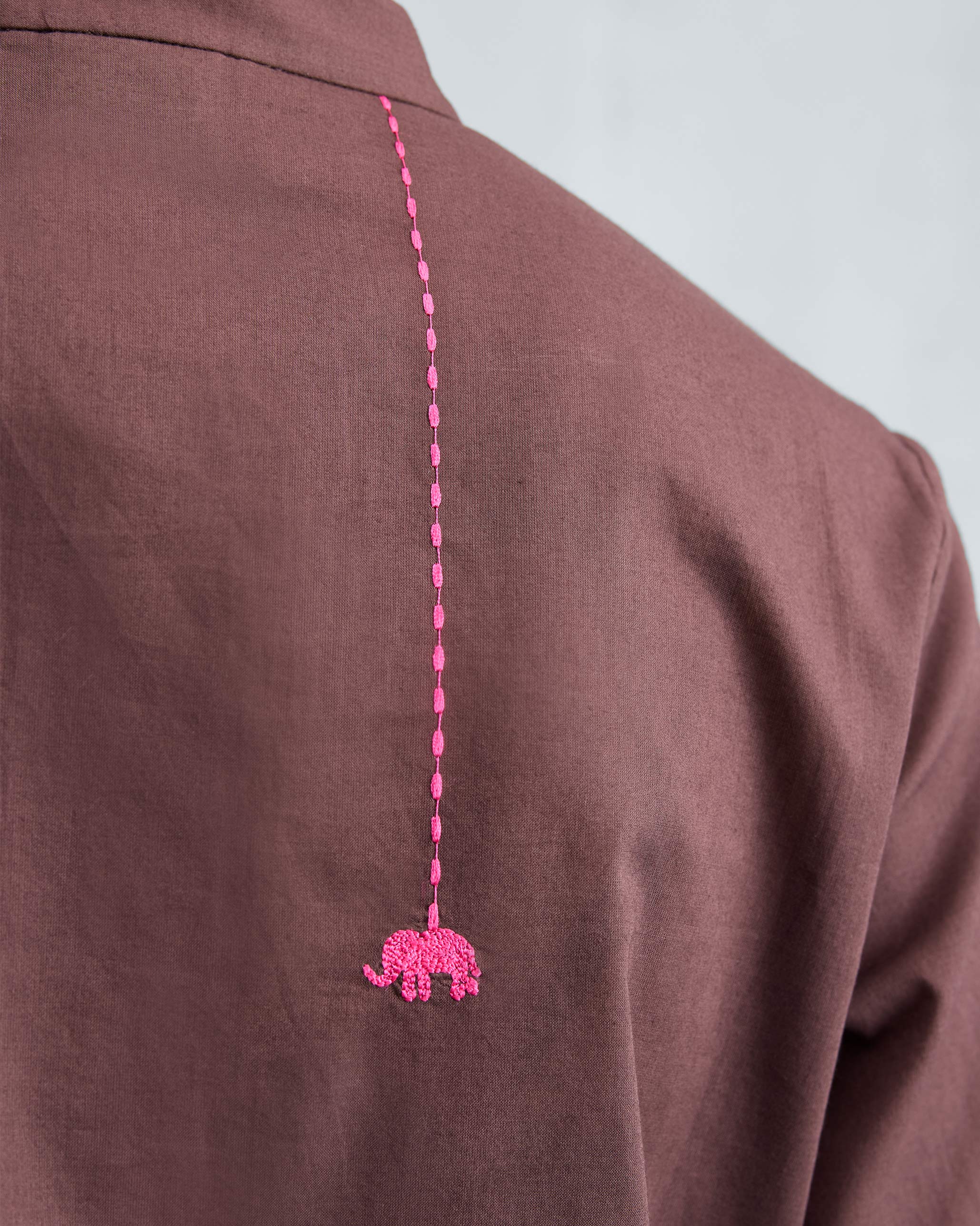 The Basic Mid Length Kurta Set - Chocolate Plum