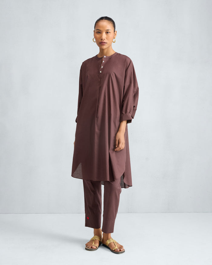 The Lazy Sunday Tunic Set - Chocolate Plum
