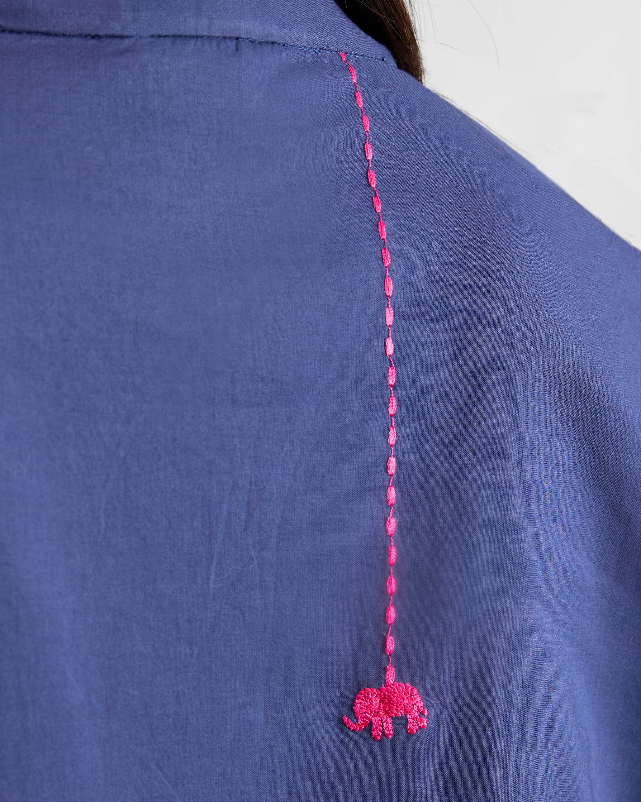 The Basic Mid Length Kurta Set - Ink Blue