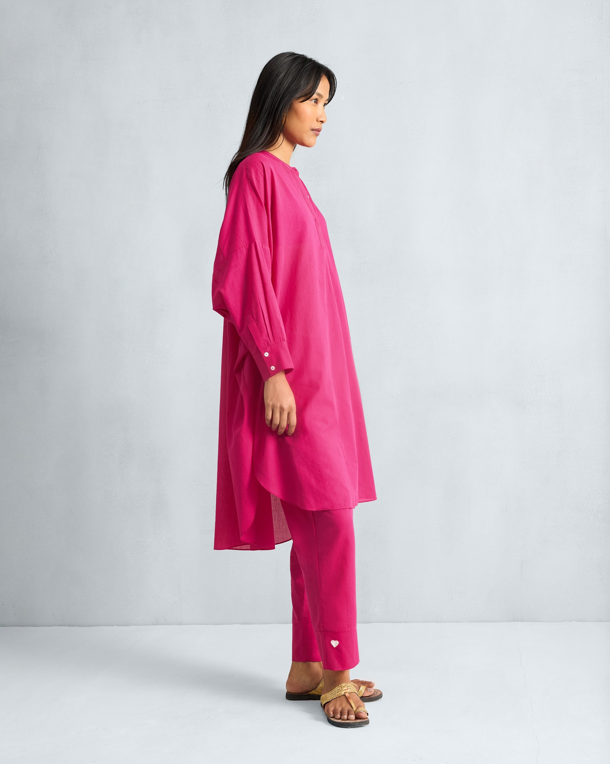 The Lazy Sunday Tunic Set - Fuchsia