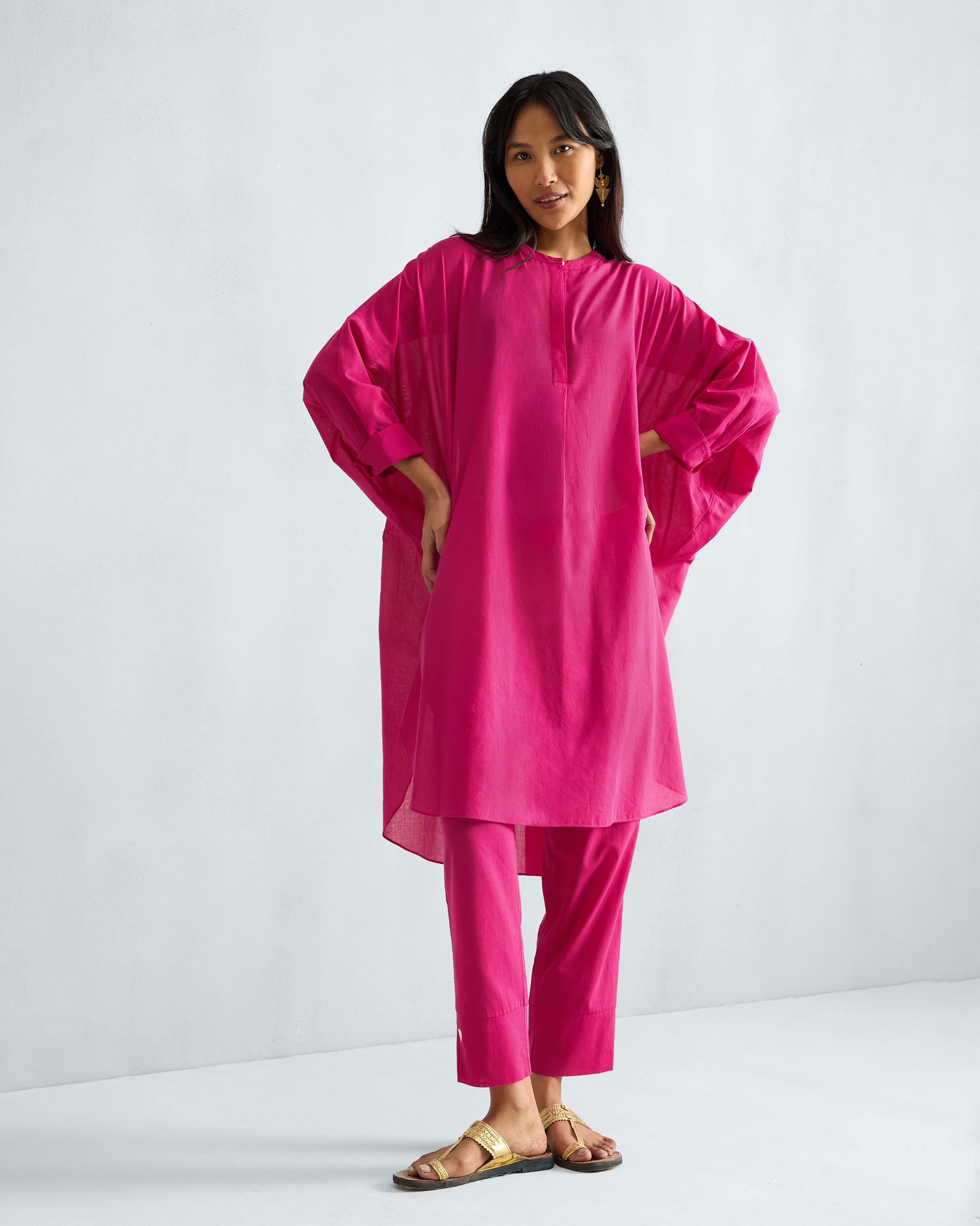 The Lazy Sunday Tunic Set - Fuchsia