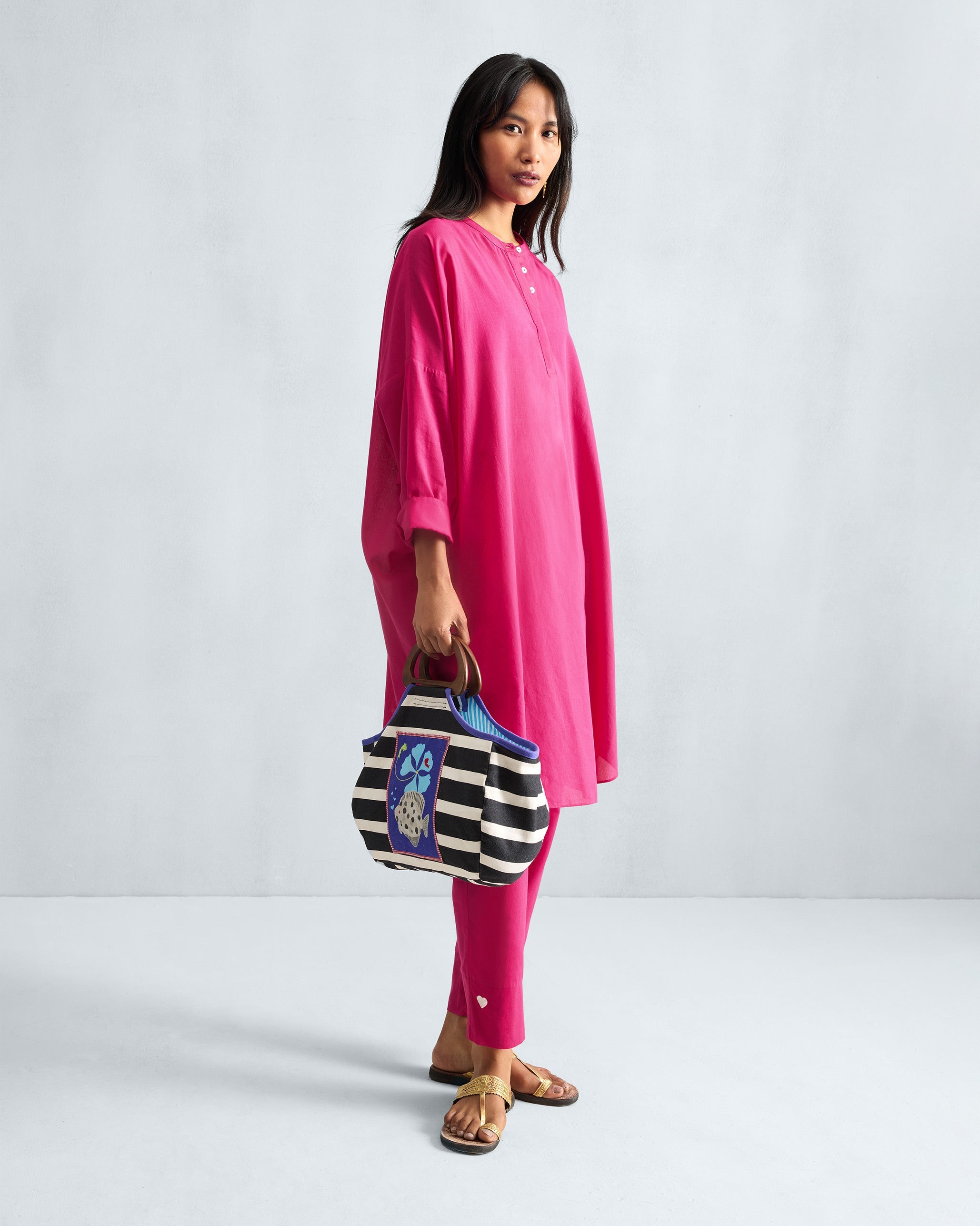 The Lazy Sunday Tunic Set - Fuchsia