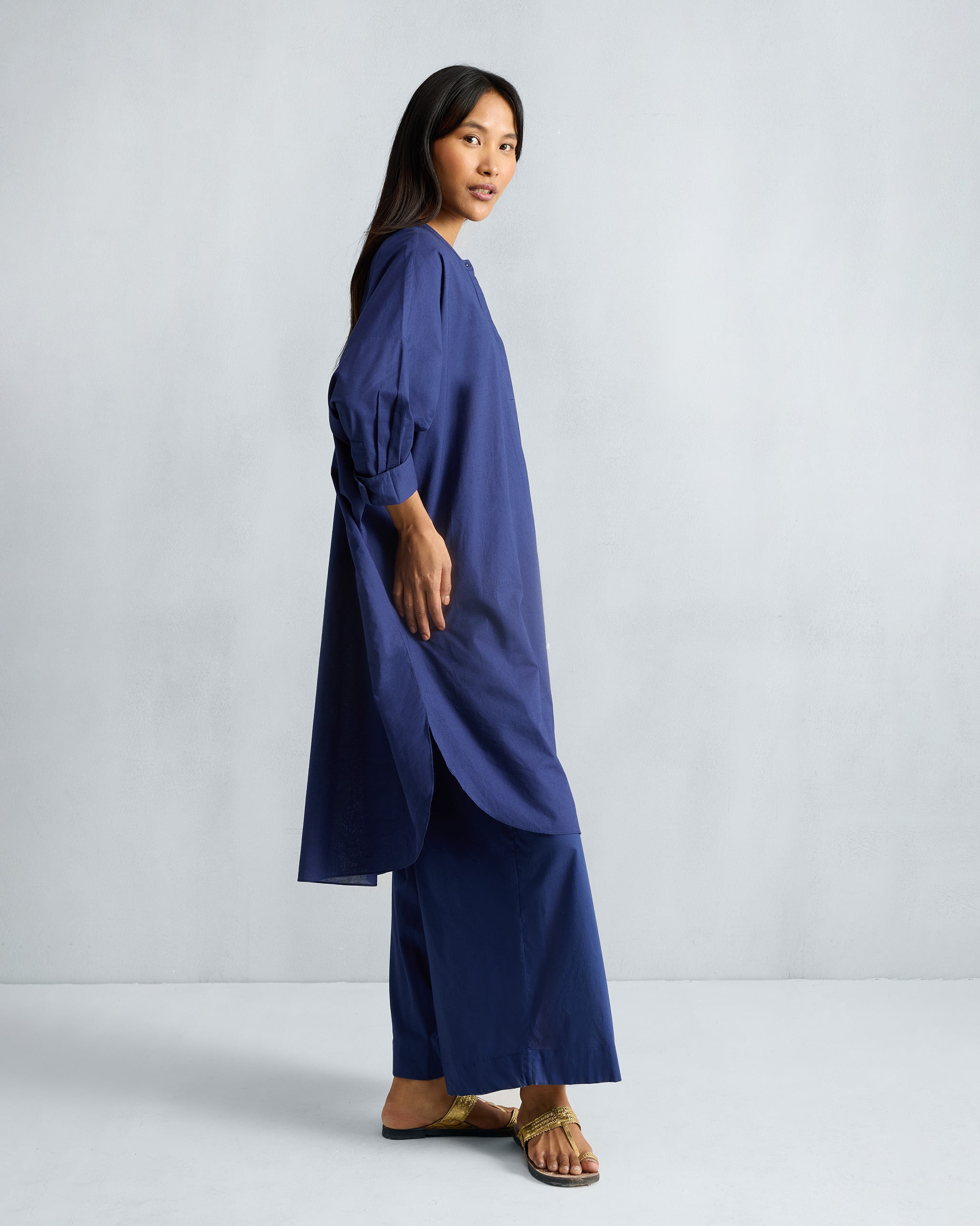 The Lazy Sunday Tunic Set - Ink Blue
