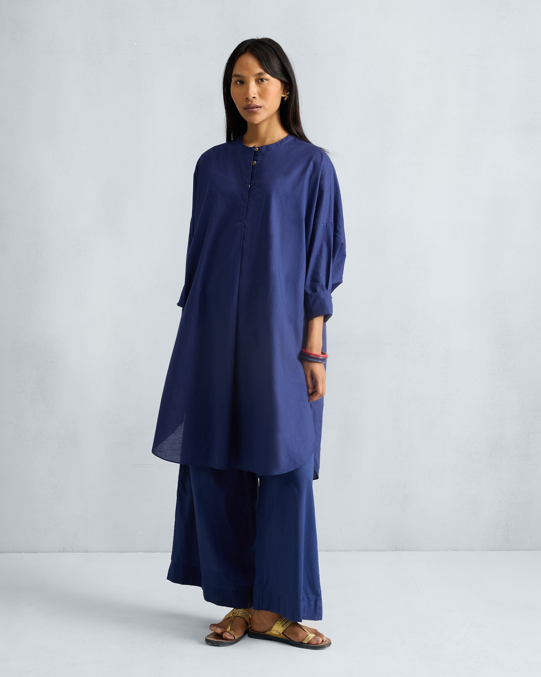 The Lazy Sunday Tunic Set - Ink Blue