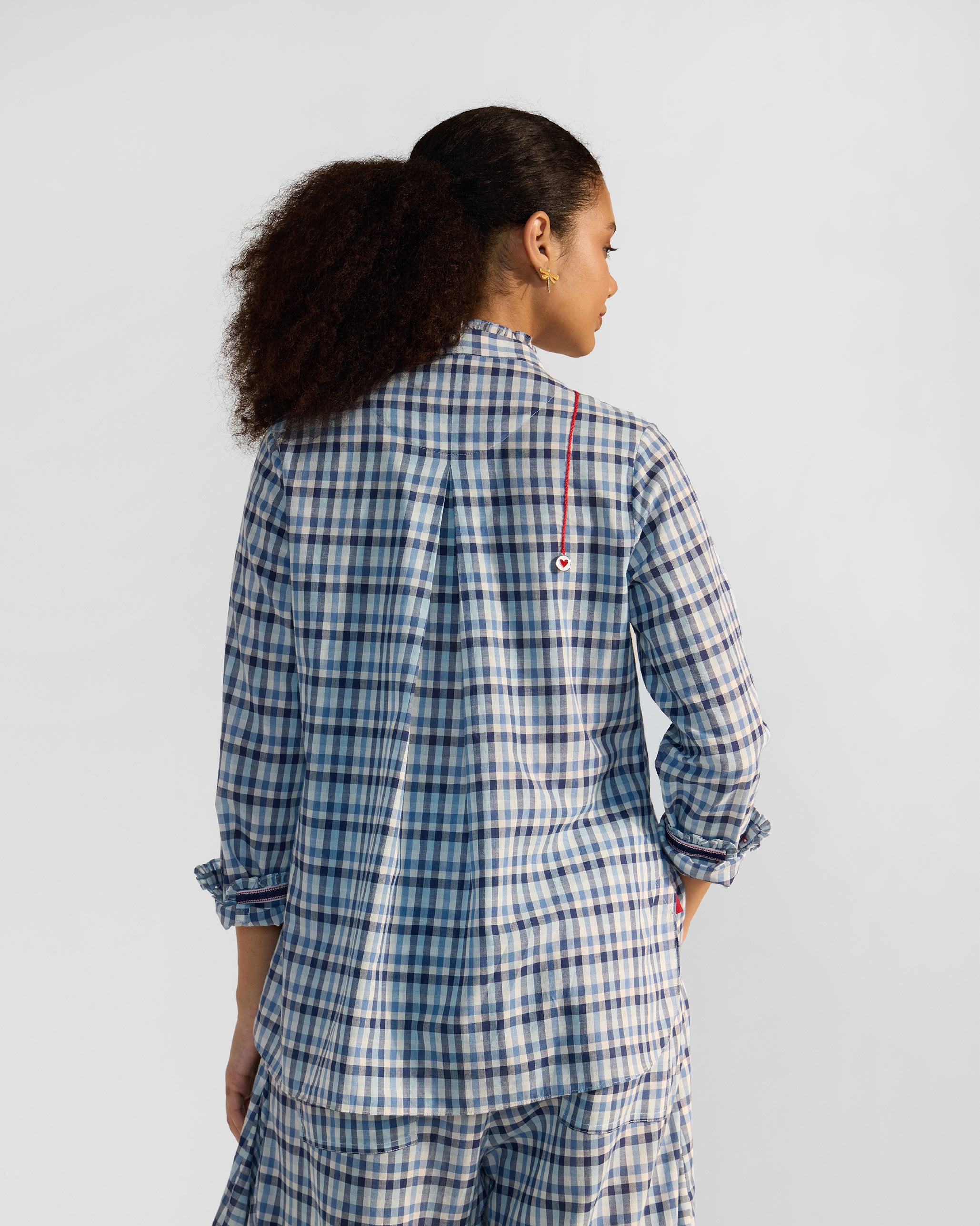 The Hera Shirt Set- Blue & White Checks