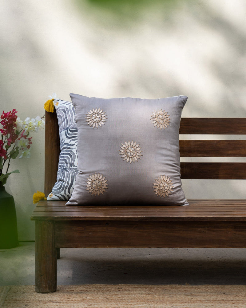 Chakra Cushion Cover - Soft Grey