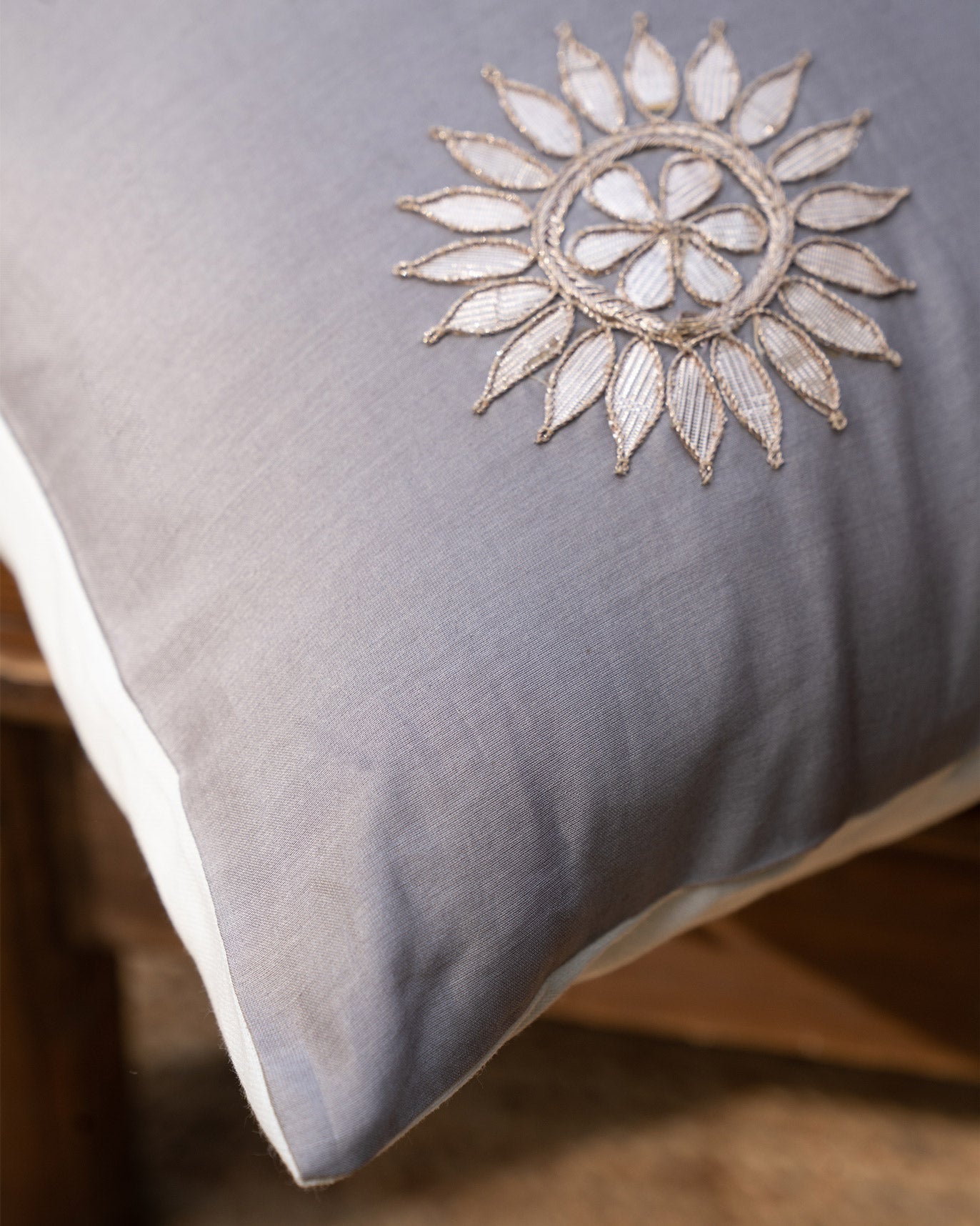 Chakra Cushion Cover - Soft Grey