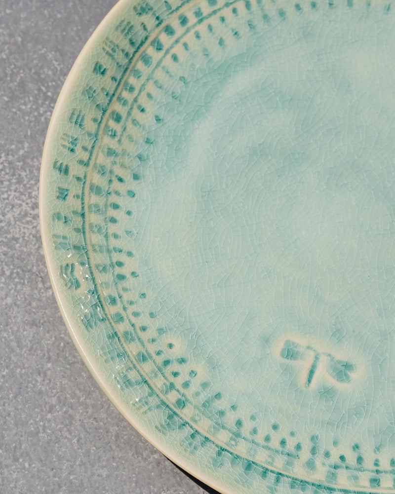 Coco Palm Quarter Plate - Aqua